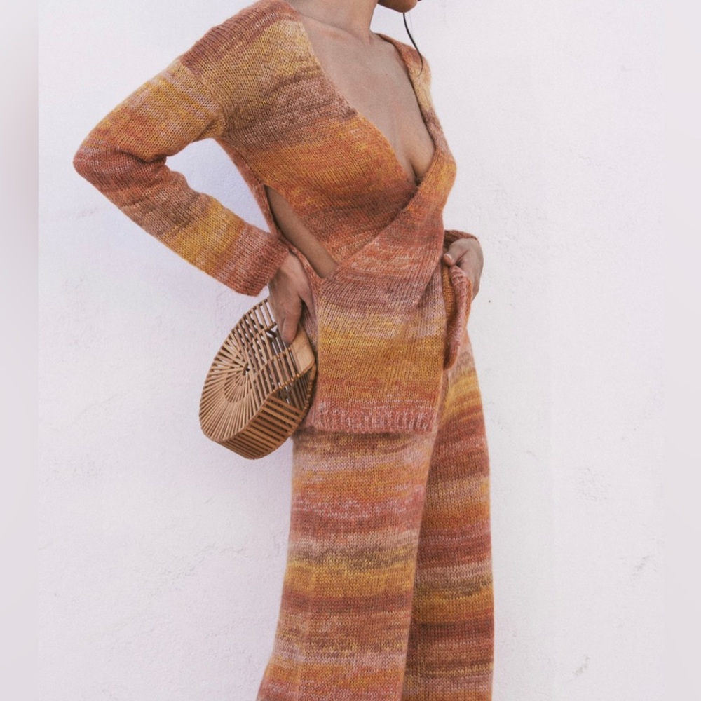 Cult Gaia Kora Knit Set Wide Leg Resort Matching Set S - Picture 11 of 15